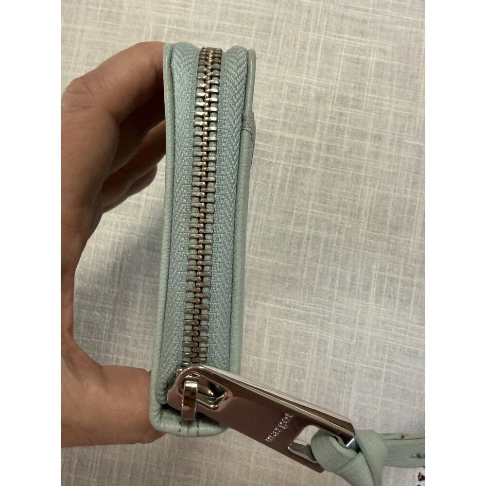 Margot New York Dana Small Zip Around Wallet Light Blue Spring EUC